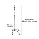 McKesson Steel Chrome Offset Quad Cane, 29 – 37.5 Inch (Case of 4)