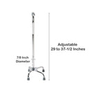 McKesson Steel Chrome Offset Quad Cane, 29 – 37.5 Inch 