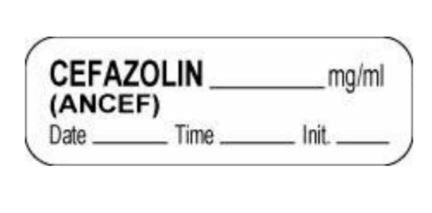 Drug Label pdc Anesthesia Label Cefazolin_mg/ml Date_time_Int_ White 1/2 X 1-1/2 Inch (Roll of 1000)