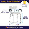 drive Shower Chair with Back and Removable Padded Arms (Each)