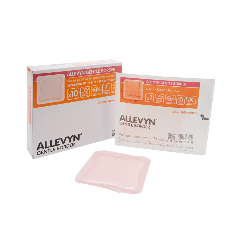 Smith & Nephew Allevyn Gentle Border - Advanced Foam Wound Dressings 12.5 X 12.5 Cm (5" X 5")
