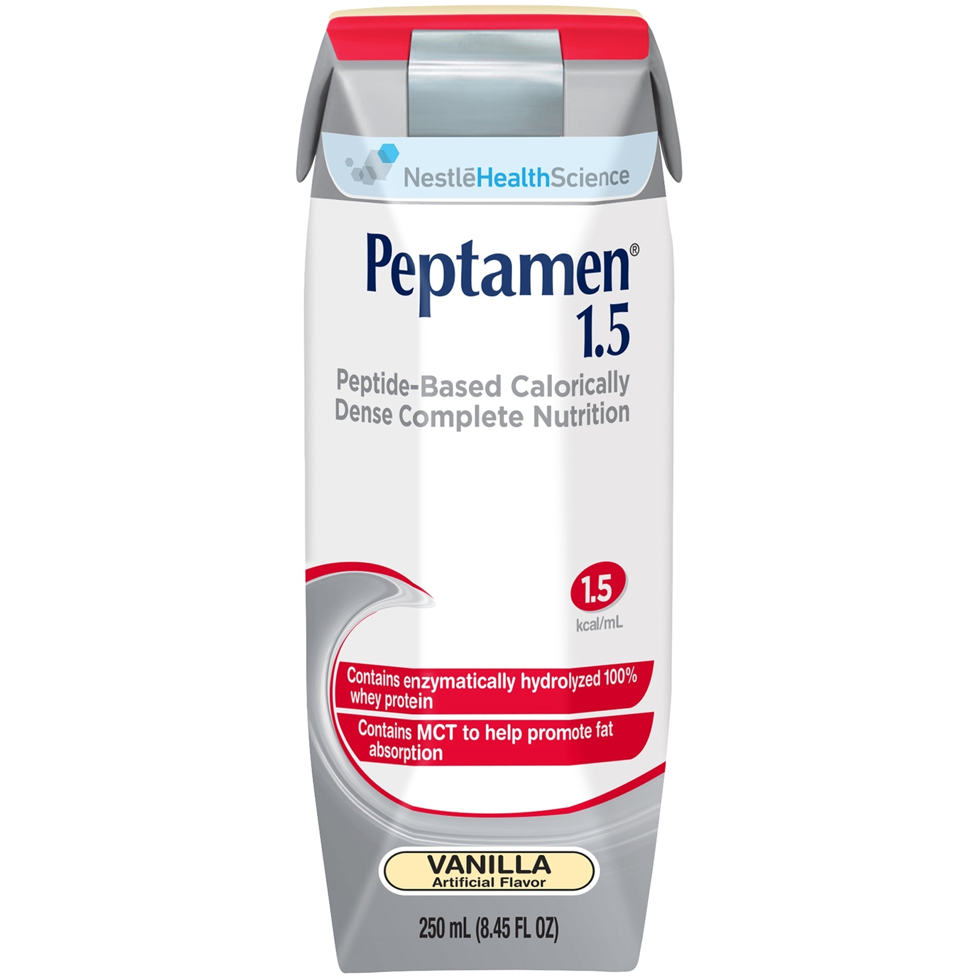 Nestle Healthcare Nutrition Peptamen 1.5 Vanilla Peptide-Based Calorically Dense Complete Nutrition, 250 mL (24/CS) 