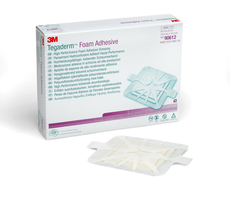 Solventum Corporation 3M Tegaderm High Performance Adhesive w/o Border Foam Dressing, 14.3 x 14.3 cm (40/CS) 