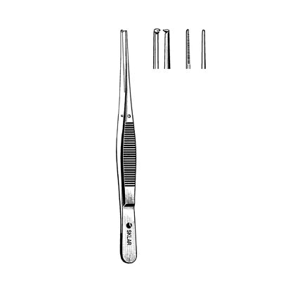 Sklar Semken Dressing Forceps - 6", Curved, Serrated 