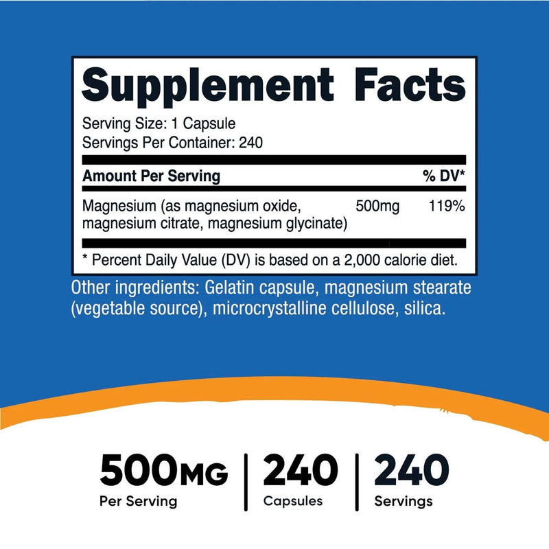 nutricost 500 mg Magnesium Complex Extra Strength (12/CS)
