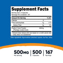 Nutricost Dietary Supplement nutricost Psyllium Husk 500 mg Strength Capsule 500 Per Bottle (12/CS) 