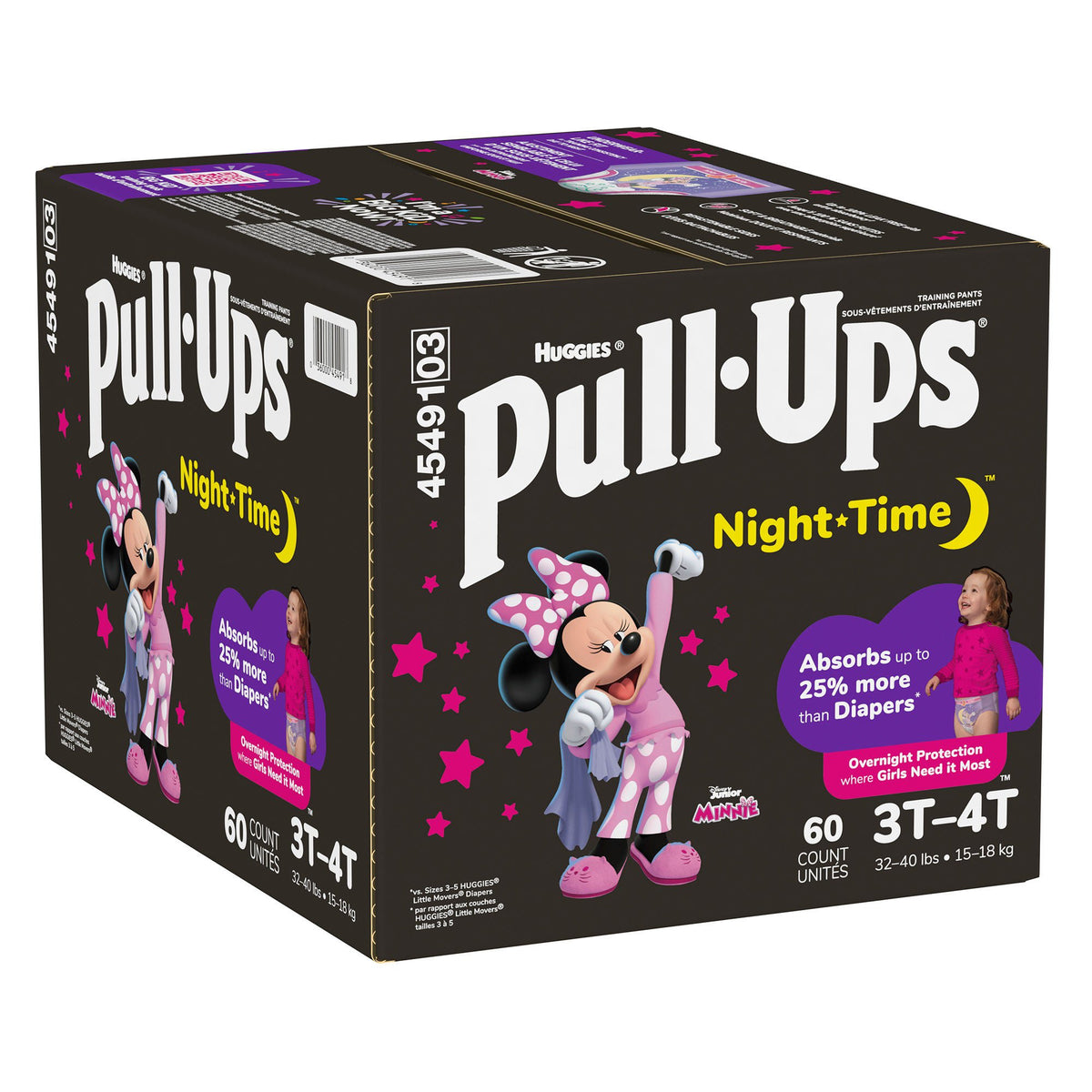 Huggies Pull-Ups Night-Time Training Pants for Girls, 3T to 4T (Pack of 60 Items)