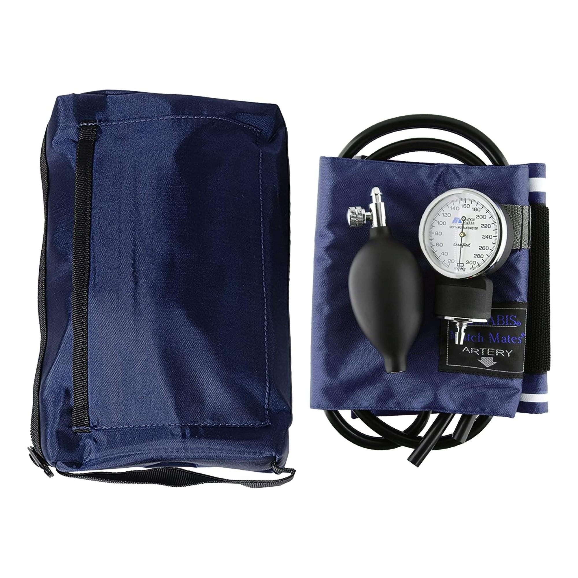 Mabis Healthcare Mabis Match Mates Manual Aneroid Sphygmomanometer with Cuff, Dark Blue 