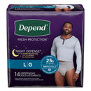 Depend Night Defense Absorbent Underwear for Men, Large (Case of 56)