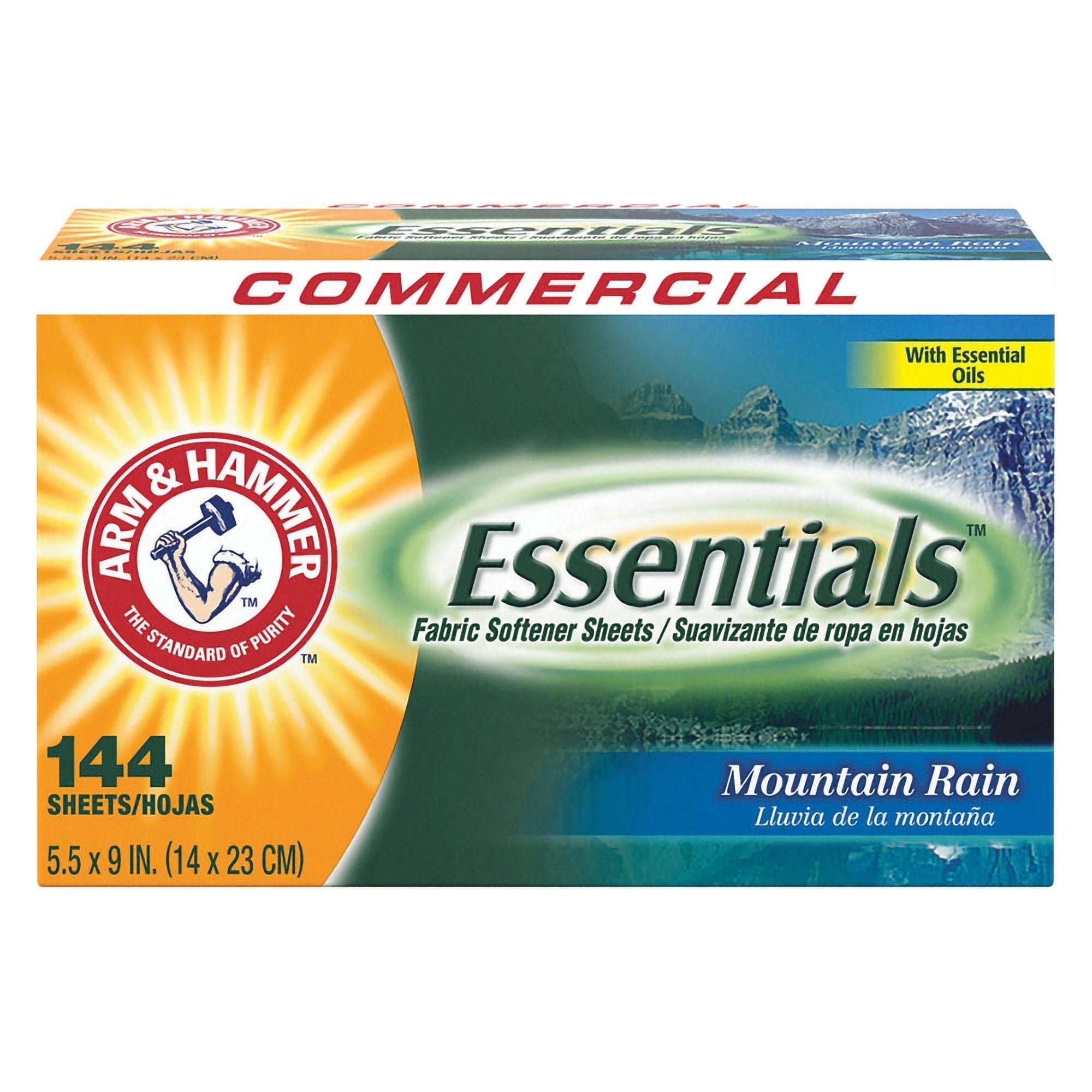 RJ Schinner Co Fabric Softener Arm & Hammer Essentials 144 Count Box Sheet Mountain Rain Scent (864/CS) 