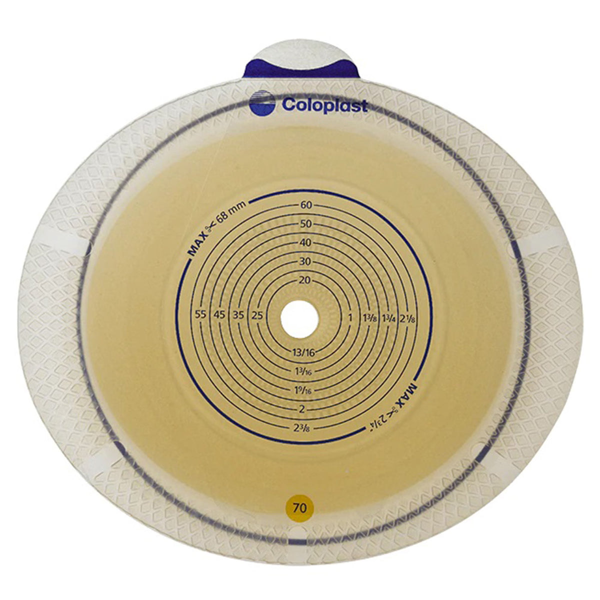 SenSura Flex Xpro Flat Ostomy Barrier, Trim to Fit 10 – 68 mm, Yellow (Box of 10)