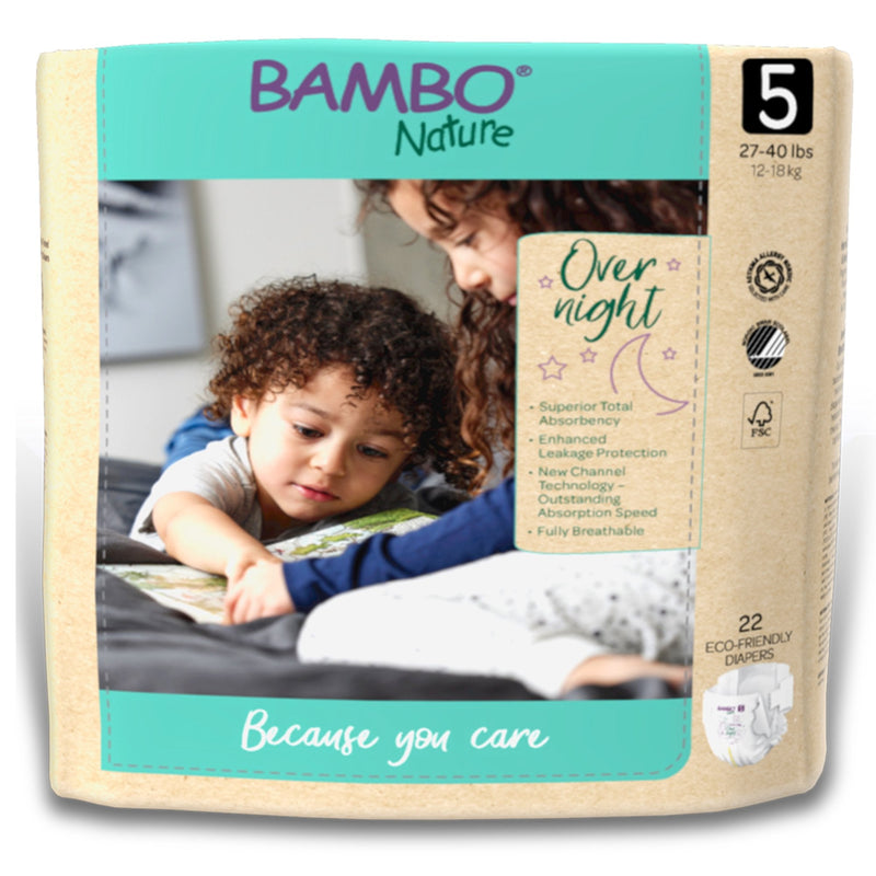 Abena North America Bambo Nature Overnight Diapers, Size 5 (88/CS) 