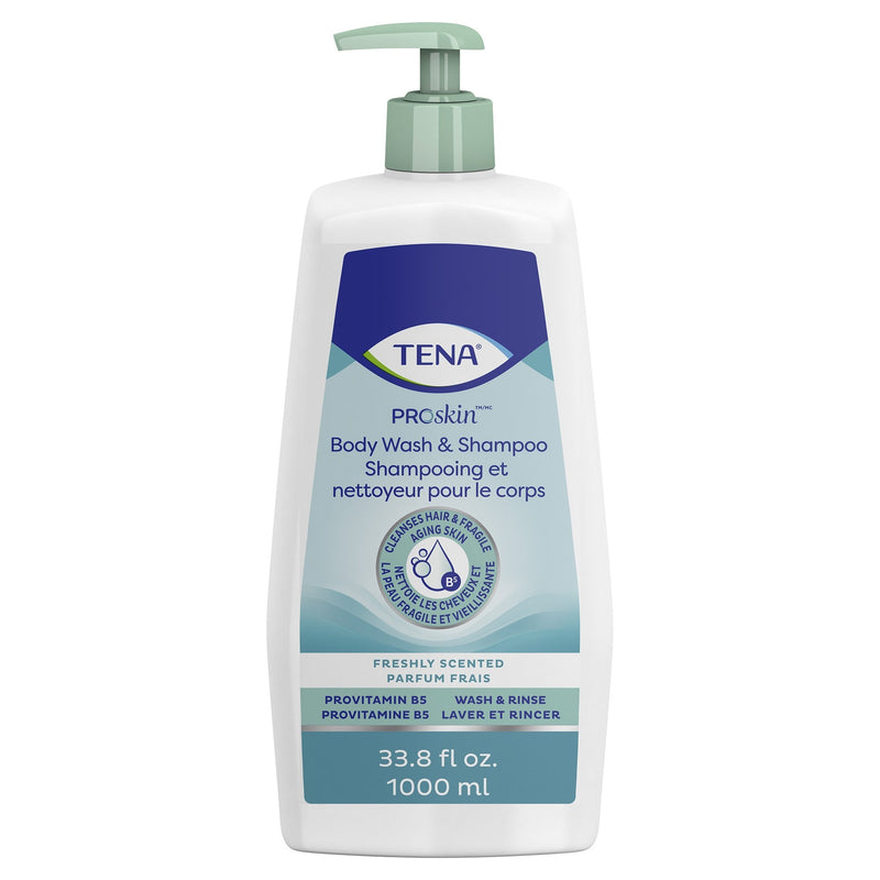 Essity HMS North America Inc Tena Unscented Shampoo and Body Wash, Pump Bottle, 1,000 mL (8/CS) 