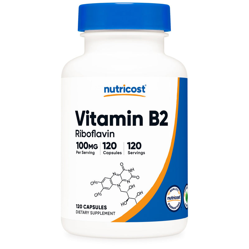 Dietary Supplement nutricost Vitamin B2 Riboflavin Vitamin B2 100 mg Strength Capsule 120 Per Bottle (Case of 1440)