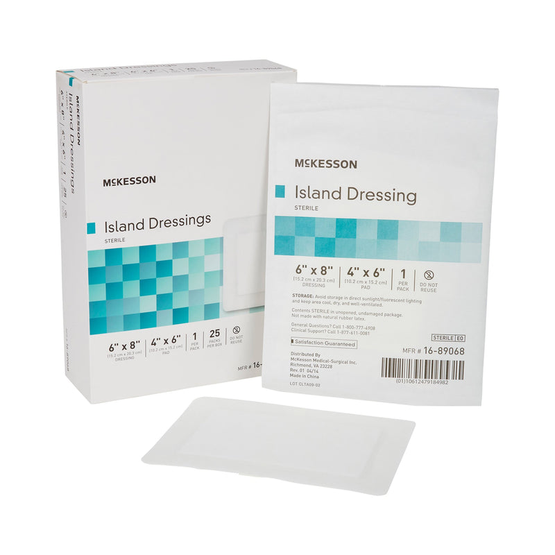 McKesson White Adhesive Dressing, 6 x 8 Inch (Case of 100)