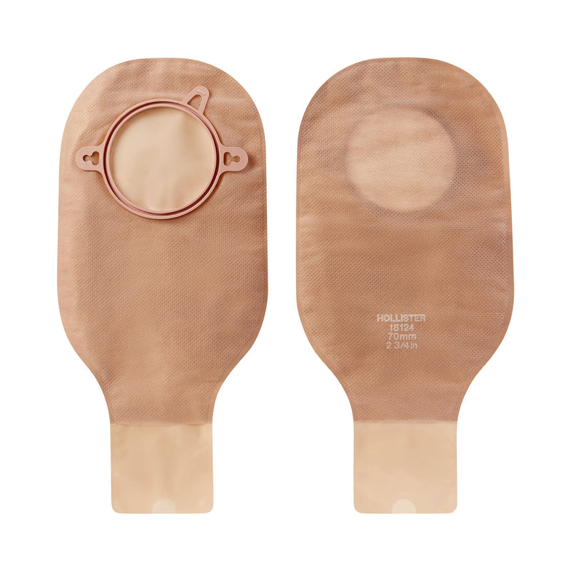 New Image 18124 Beige Colostomy Pouch, Pre-cut to Fit 70 mm Stomas, Blue Match (Box of 10)