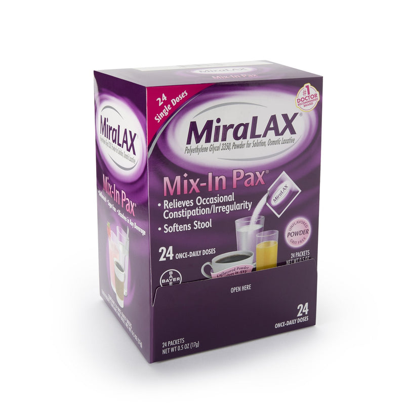 Bayer MiraLAX Polyethylene Glycol 3350 Laxative (24/BX) 