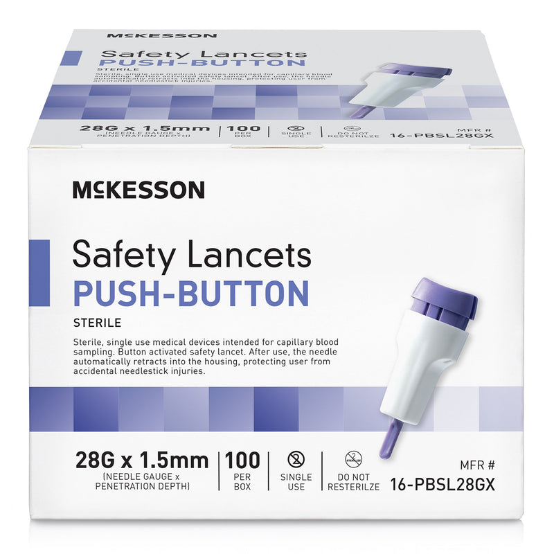 McKesson Brand McKesson Push Button Safety Lancet, 28 Gauge (2000/CS)