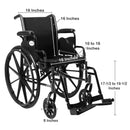 McKesson Lightweight Wheelchair, 16 Inch Seat Width (Each)
