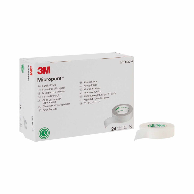 Solventum Corporation 3M Micropore Paper Medical Tape, 1/2 Inch x 10 Yard, White (240/CS)