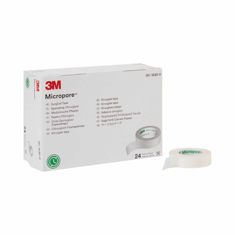 Solventum Corporation 3M Micropore Paper Medical Tape, 1/2 Inch x 10 Yard, White (240/CS) 