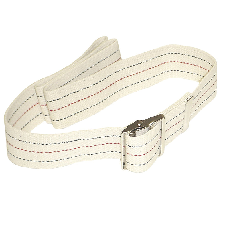Fabrication Enterprises FabLife White Pinstripe Gait Belt with Metal Buckle, 54 Inch 