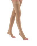 STOCKING COMPRESN THIGH RELIEF30-40MMHG OPEN TOE SILC BG XL