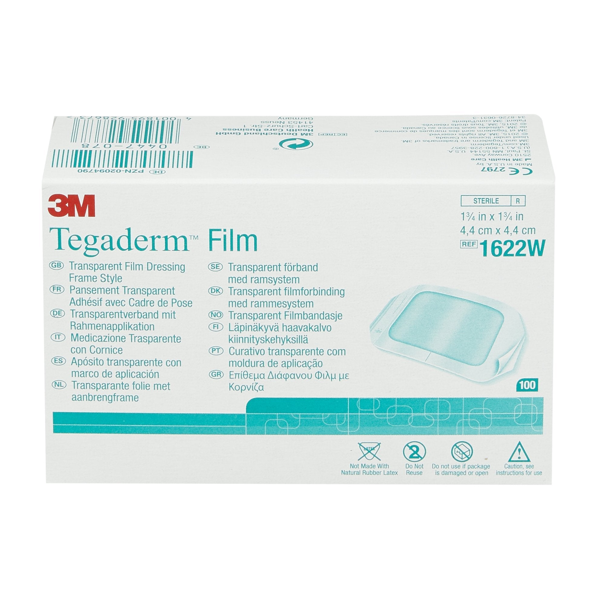 Solventum Corporation 3M Tegaderm Transparent Sterile Film Dressing, 1-3/4 x 1-3/4 Inch (400/CS) 
