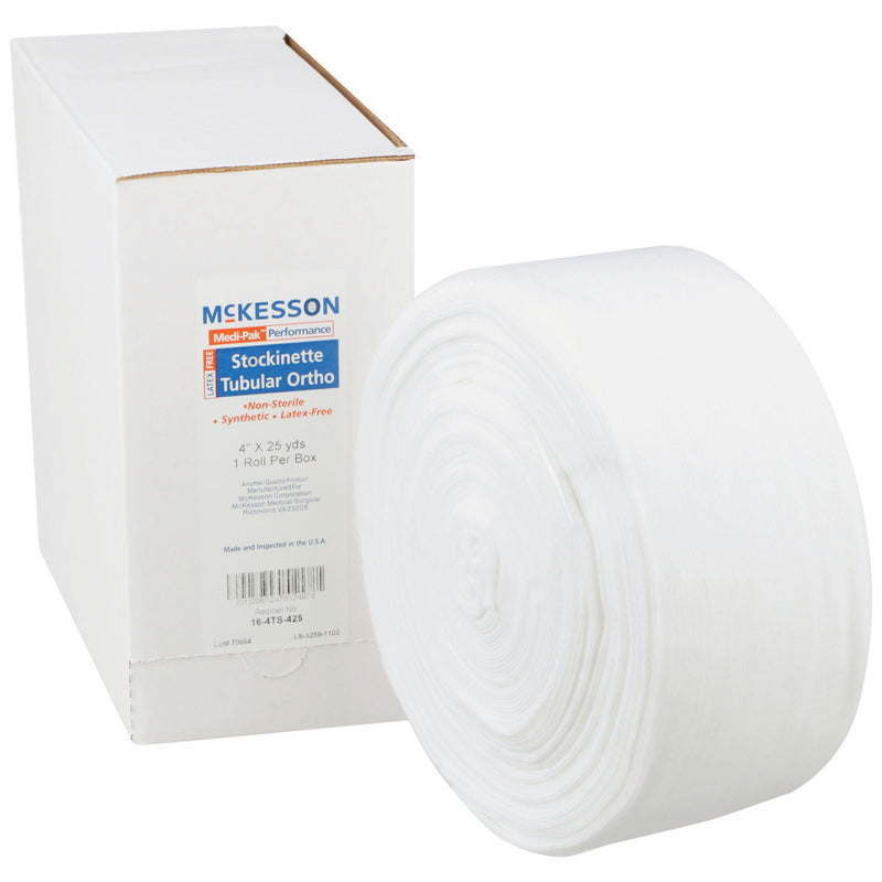 McKesson White Polyester Tubular Stockinette, 4 Inch x 25 Yard (Case of 10 Rolls)