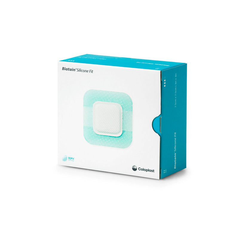 Silicone Foam Dressing Biatain Silicone Fit 3 X 3 Inch With Border Film Backing Silicone Adhesive Square Sterile (10/BX)