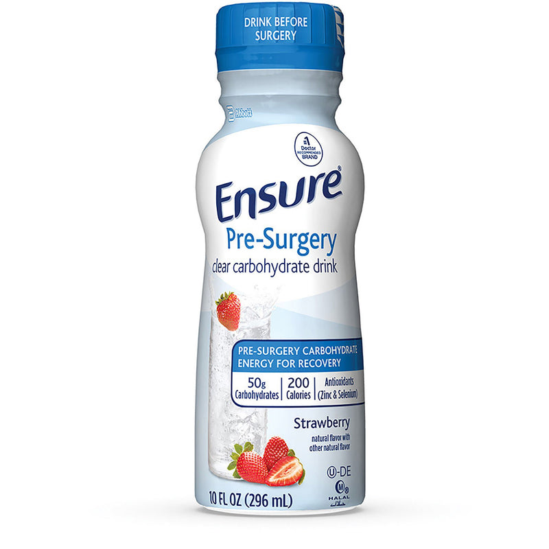 Ensure Pre-Surgery Strawberry Clear Carbohydrate Drink, 10-ounce bottle (Case of 12)