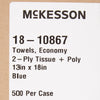 McKesson Deluxe Nonsterile Blue Procedure Towel, 13 x 18 Inch (Case of 500)