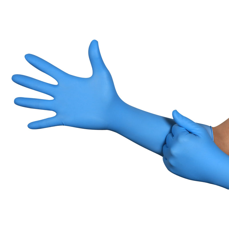 Microflex Medical Chemical Protection Glove Micro-Touch Central Supply SPD Plus Small Nitrile Blue 16 Inch Length Beaded Cuff NonSterile (500/CS)