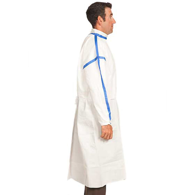 Chemotherapy Procedure Gown 3X-Large White Sterile ASTM F739-12 Disposable (Carton of 50)