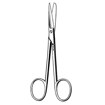 Sklar Wagner Scissors - 4-1/2", Straight, Serrated, Sharp/Blunt - 47-1060 
