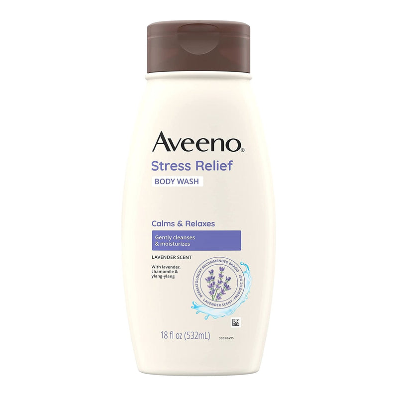 J & J Sales Aveeno Stress Relief Body Wash Lavender, 18-ounce Bottle 