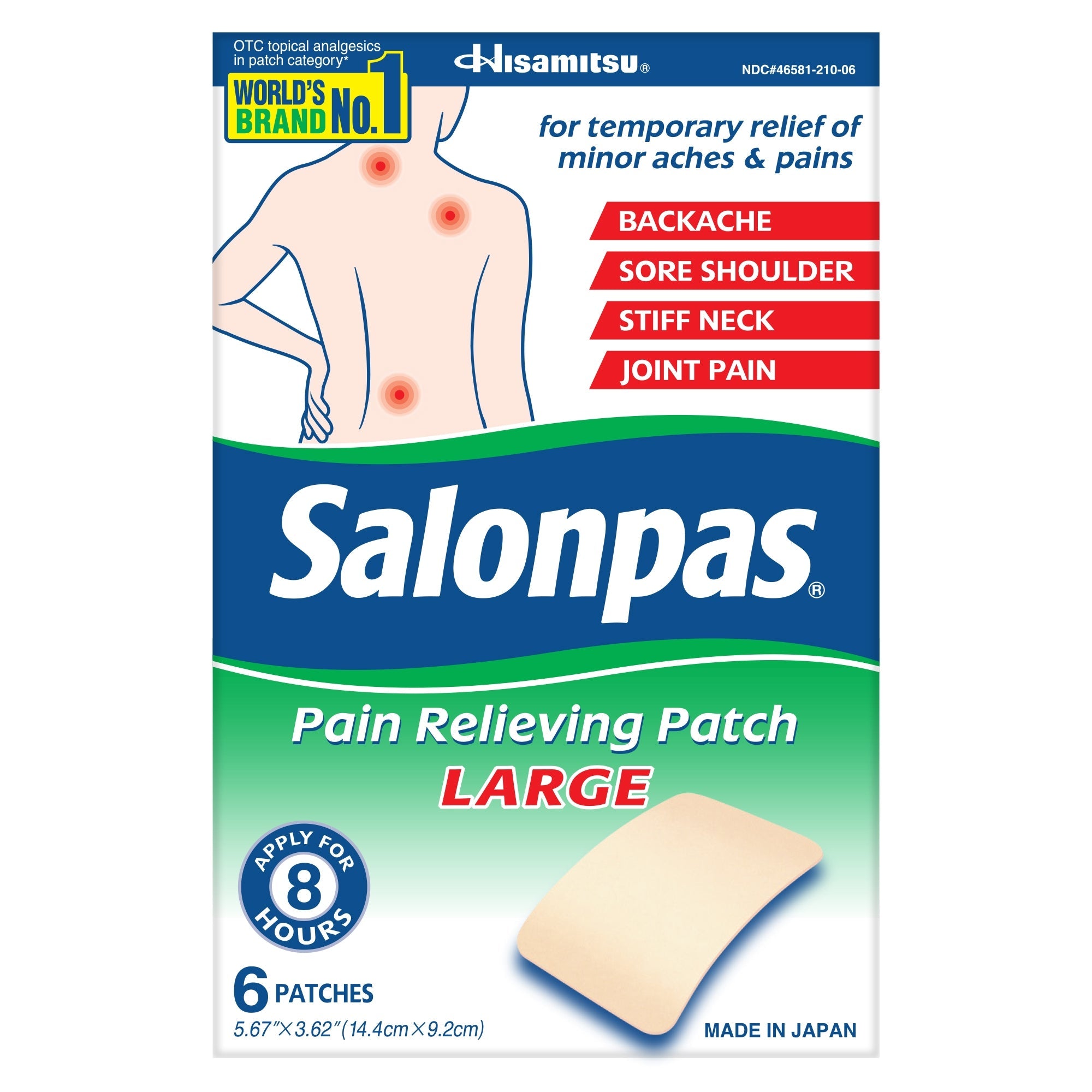 Emerson Healthcare Salonpas Pain Relieving Patches Large (72/CS) 