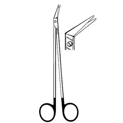 Sklarhone Potts-Smith Vascular Scissors - 7", Angled 45°, Sharp/Sharp, 1 Razor Edge, 1 Standard Edge - 15-3466 