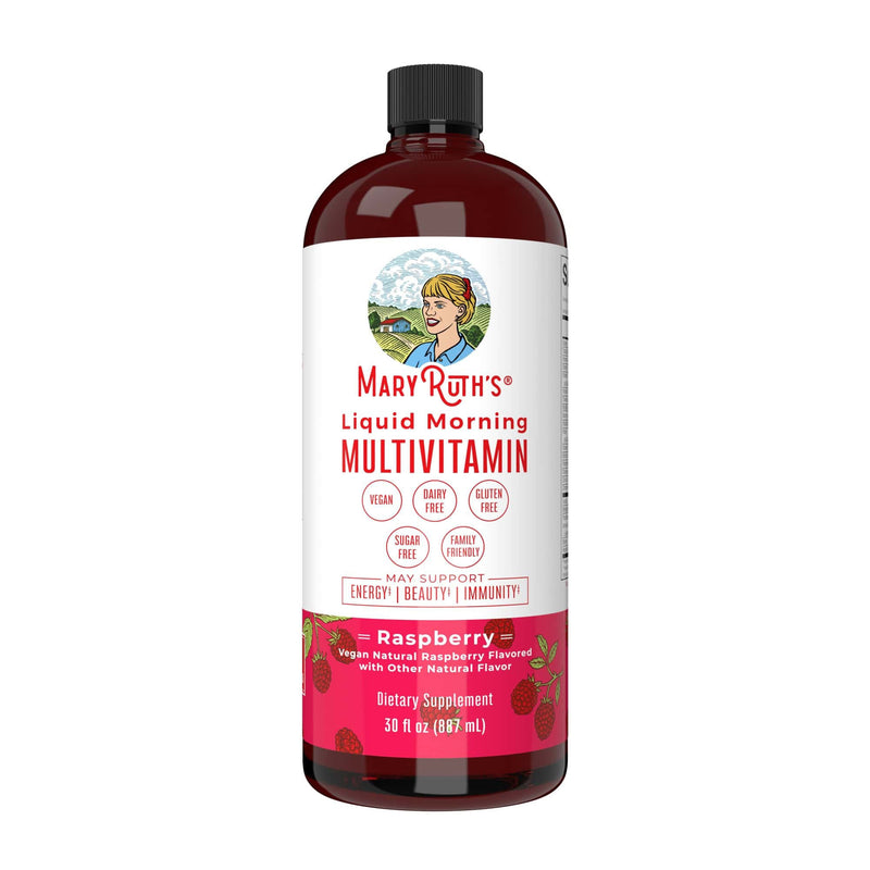 Mary Ruth's Liquid Morning Multivitamin, Raspberry Flavor, 30-ounce Bottle (Case of 6)
