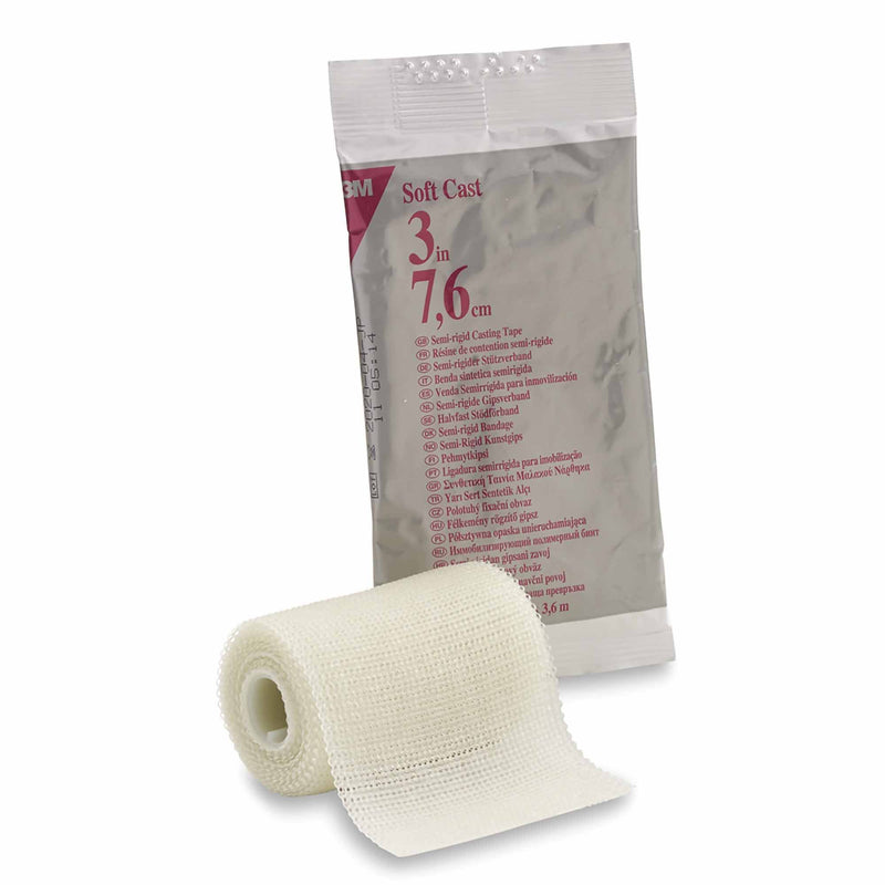 3M Scotchcast Soft Cast Tape, White, 3 Inch x 4 Yard (Case of 10)