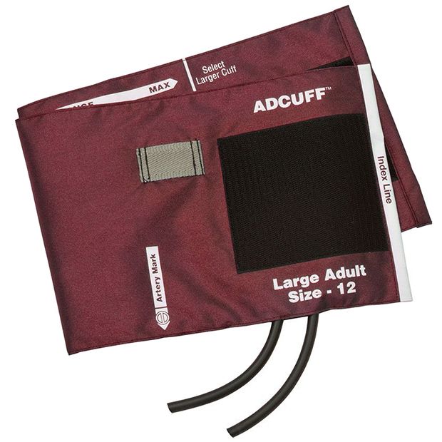 ADC Adcuff Cuff and Bladder with Two Tubes - Large Adult  Burgundy