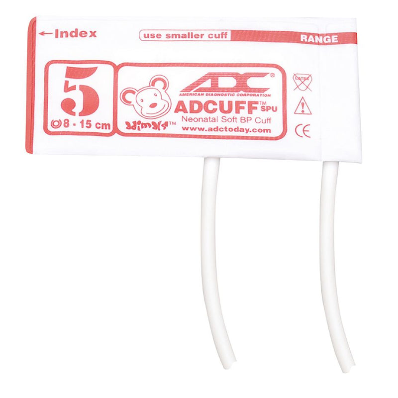 ADC Adcuff Neonatal SPU Cuff and Bladder with Luer Connector (10/Pkg)  Neonatal Size 5 (Burgundy) - 2 Tubes