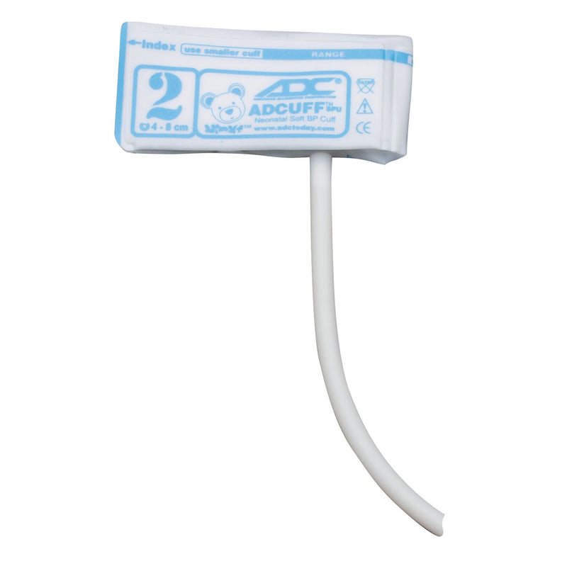 ADC Adcuff Neonatal SPU Cuff and Bladder with Luer Connector (10/Pkg)  Neonatal Size 2 (Light Blue) - 1 Tube