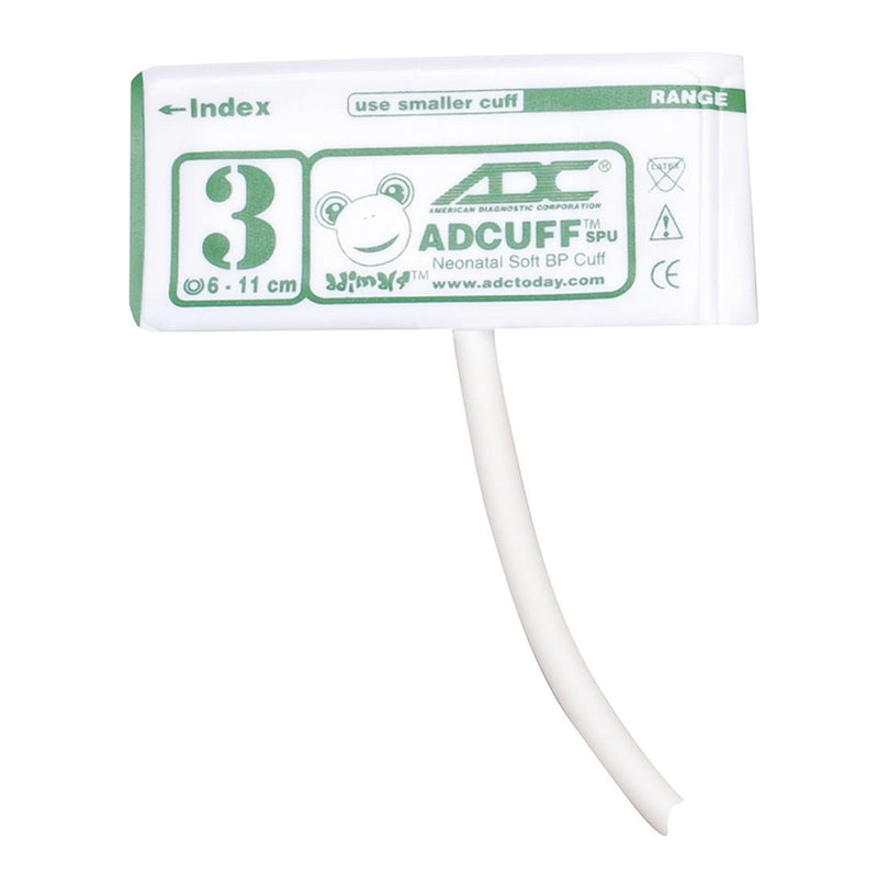 ADC Adcuff Neonatal SPU Cuff and Bladder with Luer Connector (10/Pkg)  Neonatal Size 3 (Green) - 1 Tube