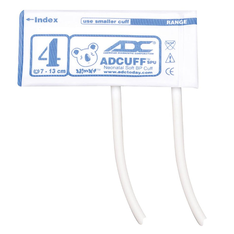 ADC Adcuff Neonatal SPU Cuff and Bladder with Luer Connector (10/Pkg)  Neonatal Size 4 (Navy) - 2 Tubes