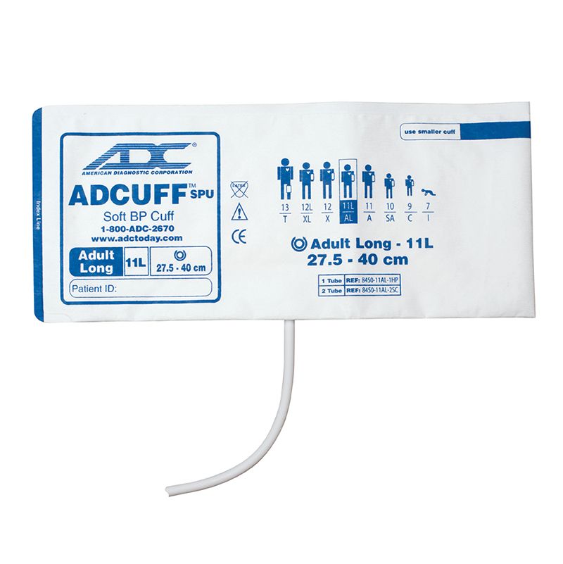 ADC Adcuff SPU Cuff and Bladder with One Tube and Bayonet Connector (20/Pkg)  Adult Long - Navy