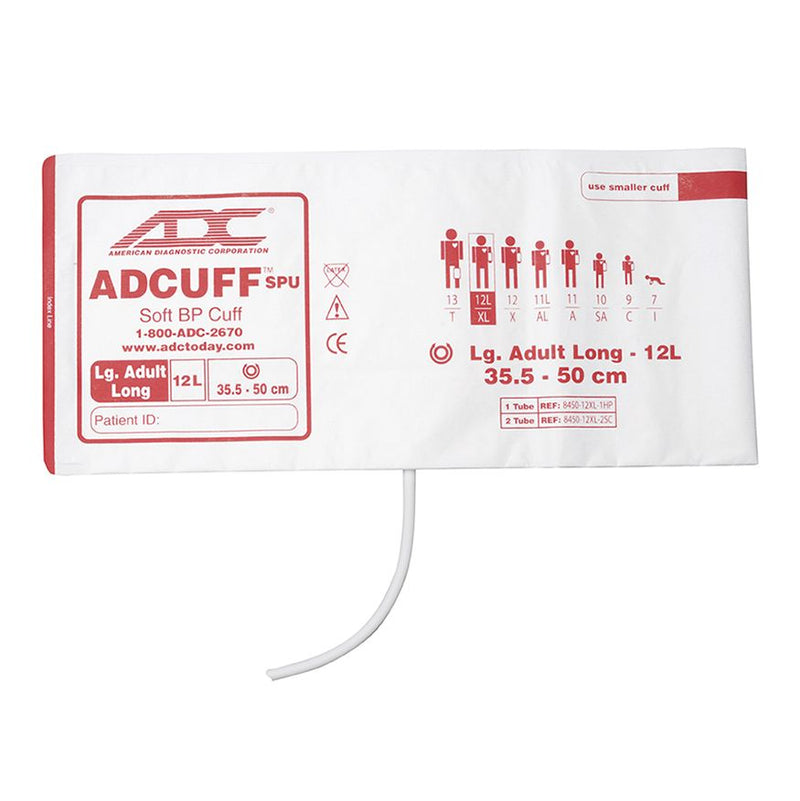 ADC Adcuff SPU Cuff and Bladder with One Tube (20/Pkg)  Large Adult Long - Burgundy