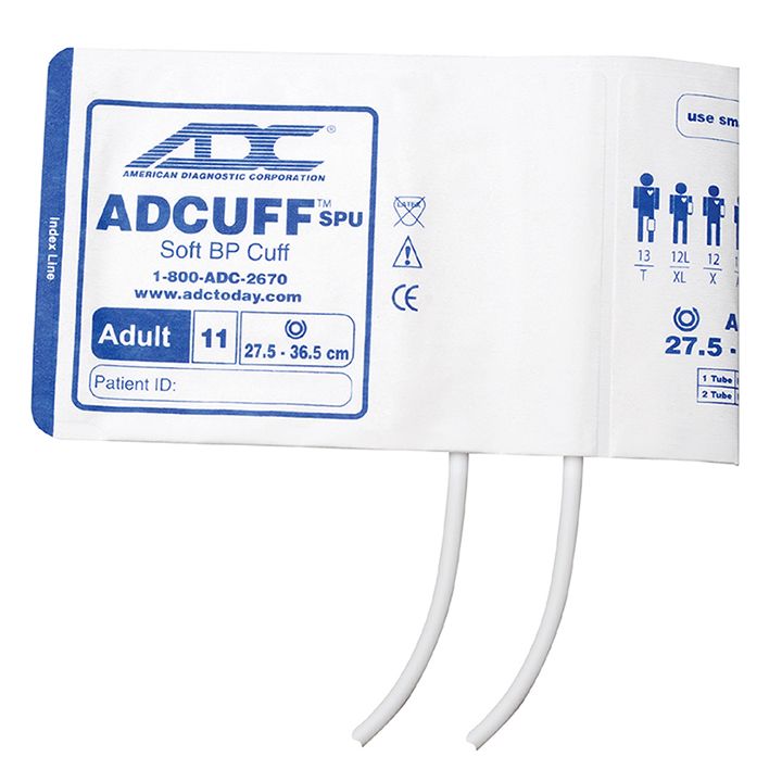 ADC Adcuff SPU Cuff and Bladder with Two Tubes and Screw Connector (20/Pkg)  Adult - Navy