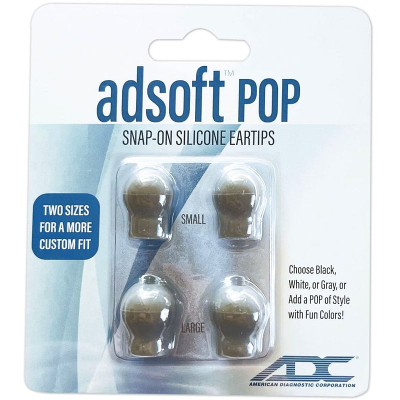 ADC Adsoft POP Snap-On Silicone Eartips  Gray (Two Pairs)
