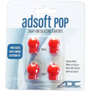 ADC Adsoft POP Snap-On Silicone Eartips  Red (Two Pairs)